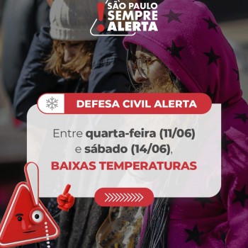 Defesa Civil Alerta: baixas temperaturas